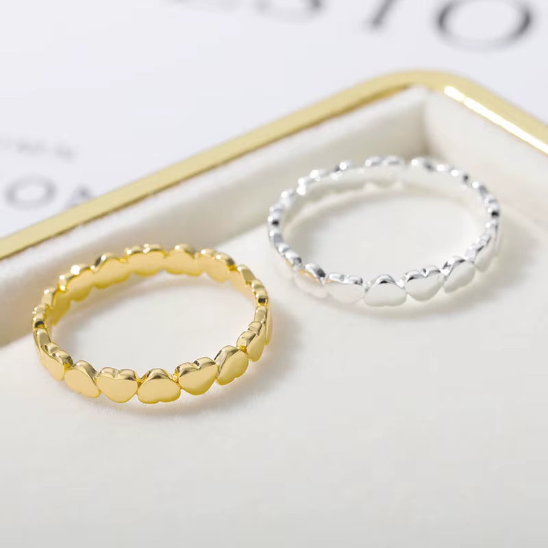 Stainless Steel Heart Rings for Women Propose Engagement Wedding Ring Vintage Jewelry Anillos Valentine'S Day Gift