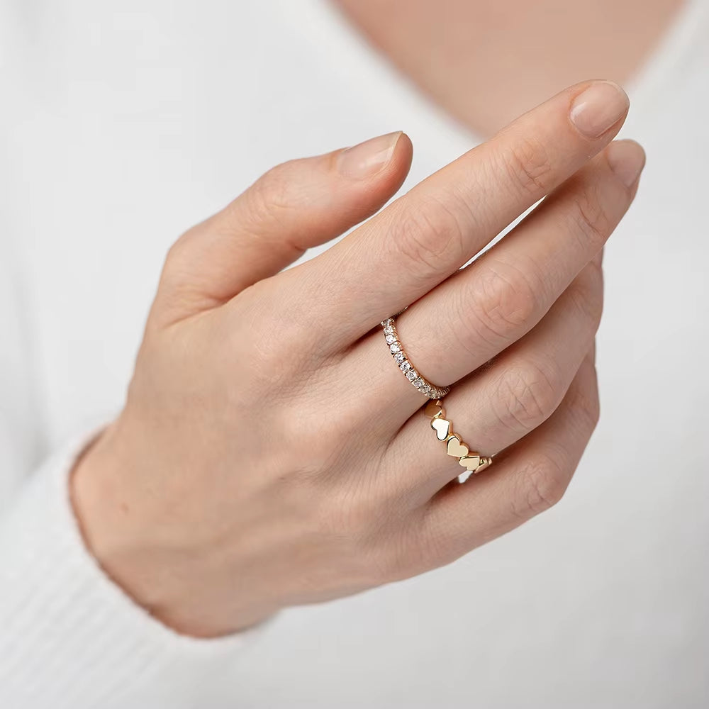 Stainless Steel Heart Rings for Women Propose Engagement Wedding Ring Vintage Jewelry Anillos Valentine'S Day Gift