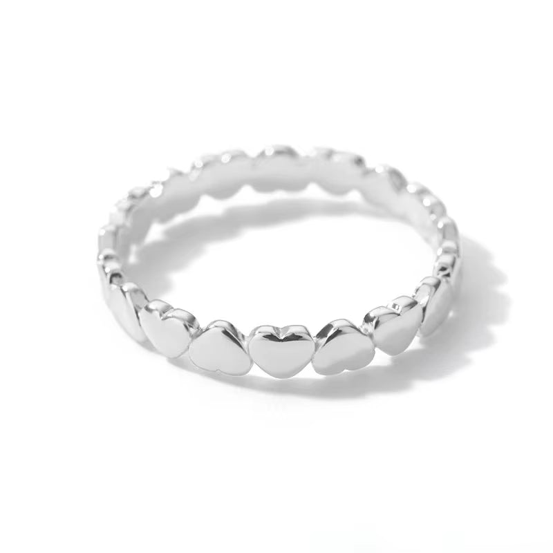 Stainless Steel Heart Rings for Women Propose Engagement Wedding Ring Vintage Jewelry Anillos Valentine'S Day Gift