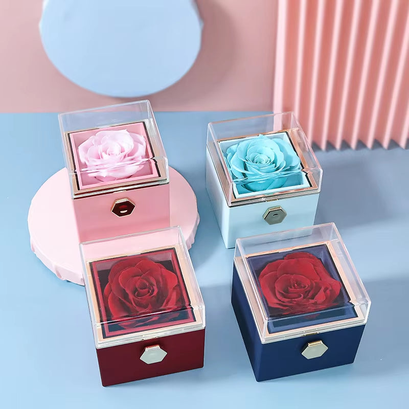 Photo Projection Necklace with Eternal Rose Box • Couples Gifts • Gift for Girlfriend • Valentines Day Gift for Women Girlfriend